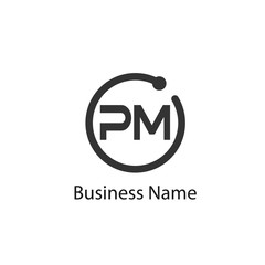Initial Letter PM Logo Template Design