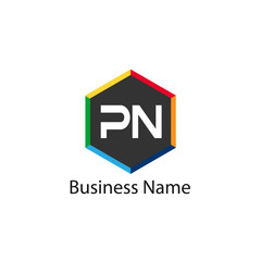 Initial Letter PN Logo Template Design
