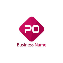 Initial Letter PO Logo Template Design