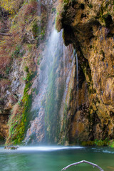 Fototapeta na wymiar Awesome cute Waterfall in Plitvice National Park, Croatia