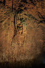 Animazing sinkholes. Inside of cave detail, close up stalactite. Heaven Cave in Turkey.