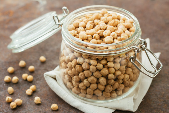 Chickpeas in a jar