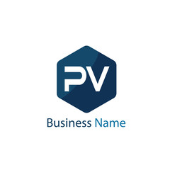 Initial Letter PV Logo Template Design