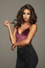 Portrait of beauty brunette woman