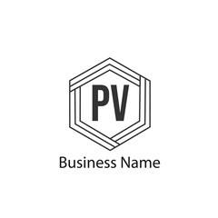 Initial Letter PV Logo Template Design