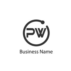 Initial Letter PW Logo Template Design