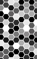 White honeycomb with a gradient color. Isometric geometry. 3D illustration