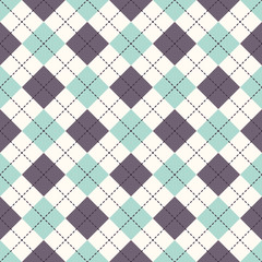 Seamless argyle plaid blue pattern. Diamond check