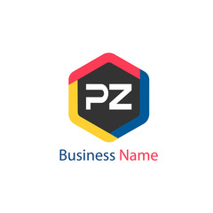 Initial Letter PZ Logo Template Design