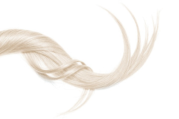 Blond natural hair, isolated on a white background