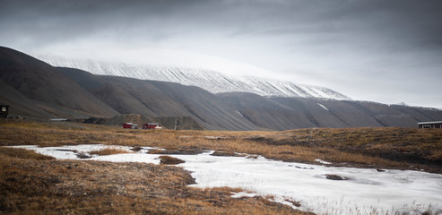 Northern sky and water of Svalbard