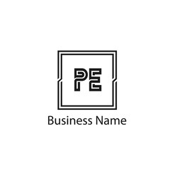 Initial letter PE Logo Template Design