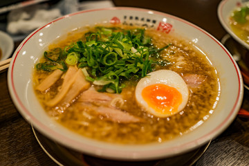 bowl of ramen soup with egg