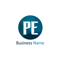 Initial letter PE Logo Template Design