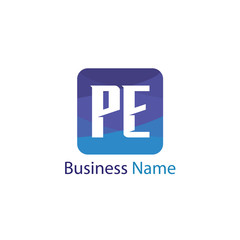 Initial letter PE Logo Template Design