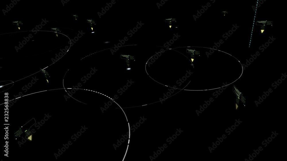 Poster futuristic digital broadcasting, gps location signals and data connectivity in the cityscape at nigh