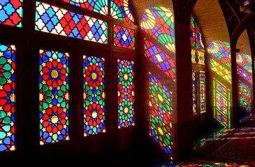 Nasir-ol-Molk Mosque, the so-called Pink Mosque, Shiraz, Iran