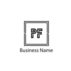 Initial letter PF Logo Template Design