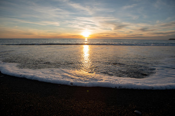 Sunrise at the beach in Kaikoura, New Zealand