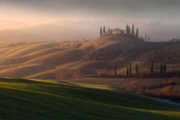 Misty sunrise in Tuscany