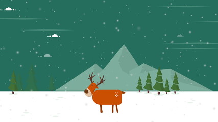 Animation of deer Christmas for merry Christmas