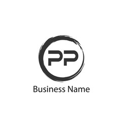 Initial letter PP Logo Template Design
