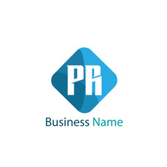 Initial letter PR Logo Template Design