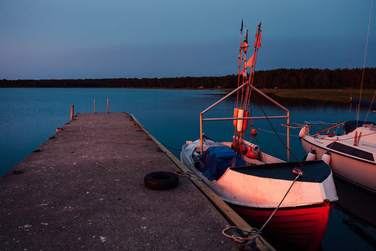 Sunset fishing boat.