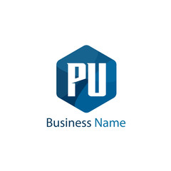 Obraz premium Initial letter PU Logo Template Design
