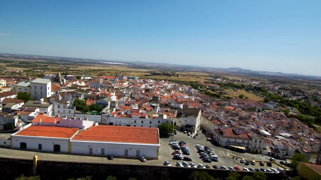 Portugal. City of Elvas in Alentejo. 4k Drone Video