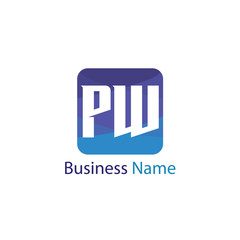 Initial letter PW Logo Template Design