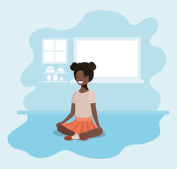 teenager black girl sitting avatar character