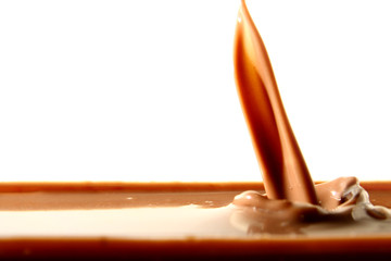 Chocolate drink on white background