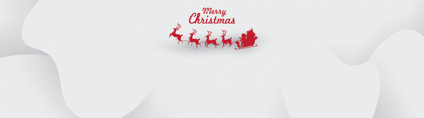 christmas greeting card background design with stylized reindeer and christmas tree in paper art and liquid shape style in modern layout