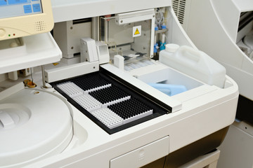 Laboratory workstation of biochemical and immunological analyzes..Laboratory study of blood and...