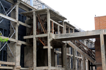 concrete pouring abandoned building