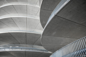 Grey spiral building