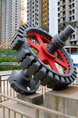 Big gear in an industrial park