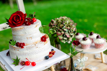 Cake and dessert at an outdoor wedding in China