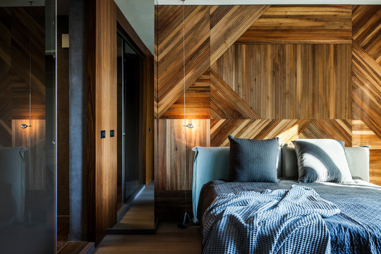 Cozy bedroom in contemporary interior