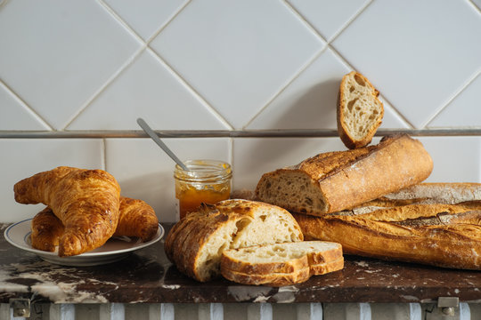 Traditional french bread and baget