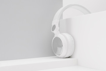 White headphone on white.
