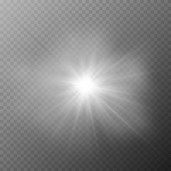 Glow light effect. Star burst with sparkles. Sun. Vector illustration.