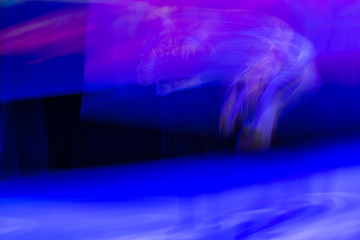 Beautiful movements in dance, shot on long exposure. Children ensemble. Moscow. Russia