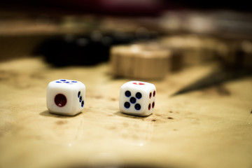 dice on table