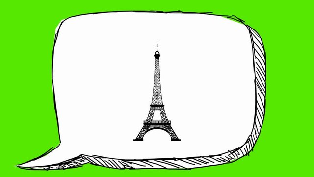 Eiffel Tower - Hand Drawn Animation - 2D Drawing