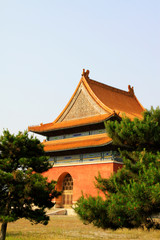 Shen Gong Sheng De gate tower landscape architecture, Eastern Tombs of the Qing Dynasty, China..