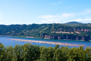 View of the river and the lake with a beautiful sky