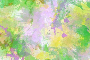 Fototapeta premium Abstract hand painted splash and sponged artwork on crumpled paper texture in bright colors, for background