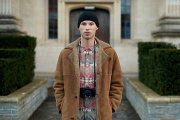 A tourist with his camera.